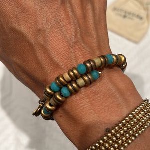 Alex and ani leather and metal bracelet